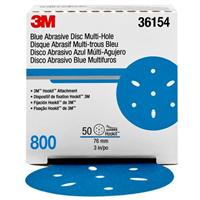 3Mâ„¢ Hookitâ„¢ Blue Abrasive Disc Multi-hole, 36154