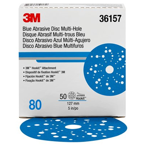 3Mâ„¢ Hookitâ„¢ Blue Abrasive Disc Multi-hole, 36157