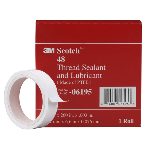 Scotch Thread Sealant and Lubricant Tape, 1/2" x 260"