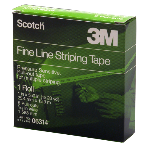 ScotchÂ® Fine Line Striping Tape, 8 Pull Outs, 1" x 550 "