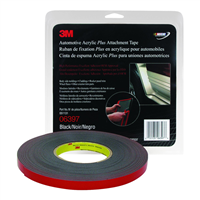 3Mâ„¢ Automotive Acrylic Plus Attachment Tape, Black, 1/2" x 10 yds.