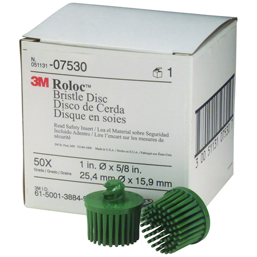 3m 7530 3m Scotch-Brite 1" 50-Grit Roloc Bristle Disc (10/Box)