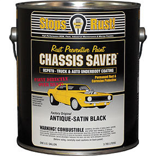 Chassis Saver Paint, Stops and Prevents Rust, Satin Black, 1 Gallon Can