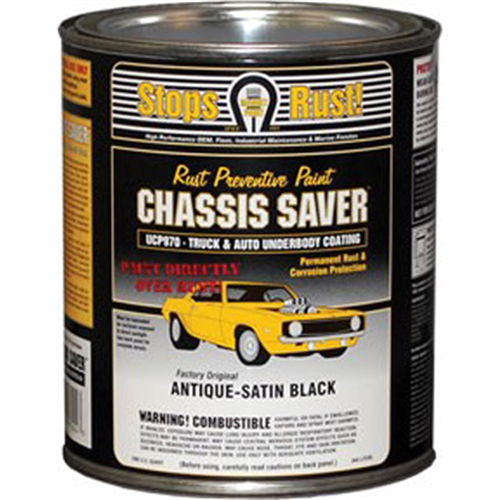 Chassis Saver Paint, Stops and Prevents Rust, Satin Black, 1 Quart Can