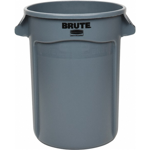 56188915 Rubbermaid 32 Gal Gray Round Trash Can