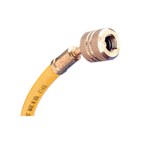 72" R-12 Yellow Hose With Auto Shut-Off Valve Fittings