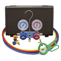 R134a Aluminum Manifold Gauge Set with FREE 85530 3-in-1 Side Can Tap