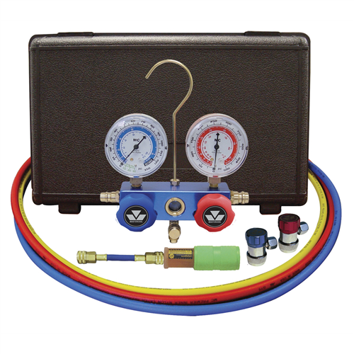 134A Aluminum Manifold Gauge Set with 60" Hoses and Manual Couplers