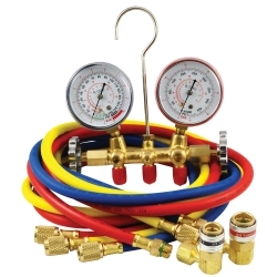 Mountain R134A Brass Manifold Gauge Set with Couplers