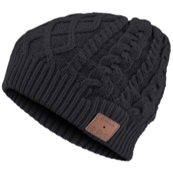 Bluetooth Cable Knit Beanie - Black