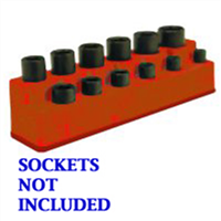 Mechanics Time Saver 1387 3/8 in. Drive 12 Hole Rocket Red Impact Socket Holder