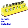 3/8 in. Drive 14 Hole Neon Yellow Impact Socket Holder