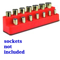 Mechanics Time Saver 1487 3/8 in. Drive 14 Hole Rocket Red Impact Socket Holder
