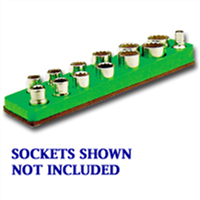 Mechanics Time Saver 718 3/8 in. Drive Magnetic Neon Green Socket Holder 5.5-22mm