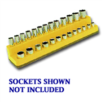 Mechanics Time Saver 723 1/4 in. Drive Magnetic 4-14 mm Socket Holder, Yellow
