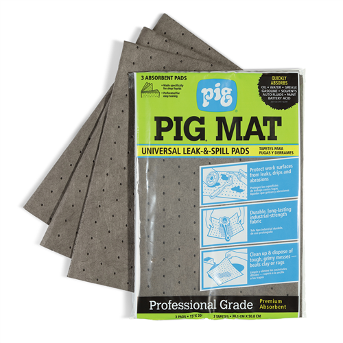 New PigÂ® Universal Medium Weight Absorbent Mat Pack (Pack of 3)