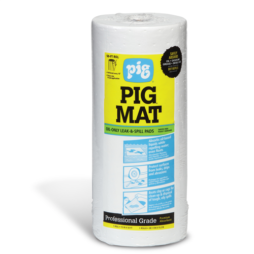 New Pig Water-Repellent Oil-Absorbent Light-Weight Mat Roll - 15 in. x 50 ft. (60 Pads per Roll)