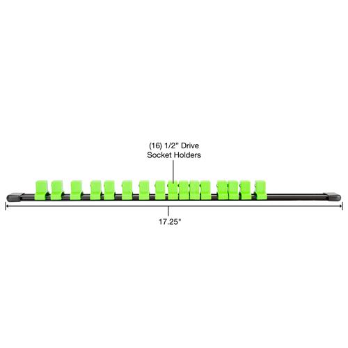 Great Neck Tools Llc 22196 1/2In Dr Socket Rail Black