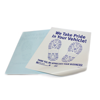 One Color, Blue Footprint on Poly-Back paper Floor Mat