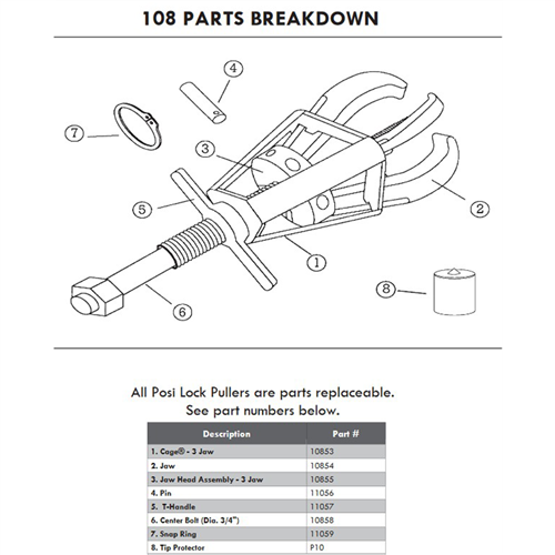 JAW PIN FOR 108/208/110/210/PH-106/PH-206/TJ-1 PULLER