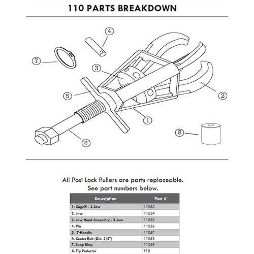 CENTER BOLT FOR 110/210 PULLER