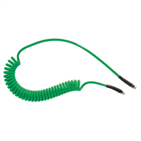 Green Polyurethane 5/16" ID Spiral Hose Assembly