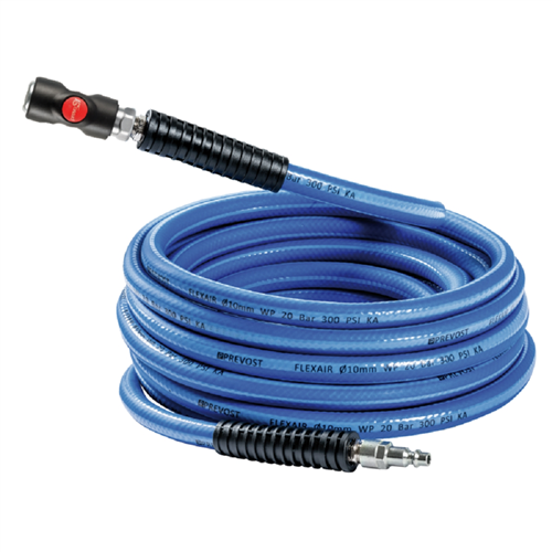 Prevost 1/4" ID X 25' Flexair Hose with Safety Coupling and Plug - Industrial