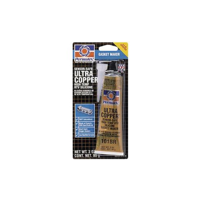 #101 Sensor Safe Ultra Copper Max Temp RTV Silicone Gasket Maker, 3 Ounce Tube Carded