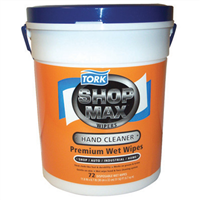 SCA Tissue 192592 Tork Premium ShopMax Wet Wipes, Hand Cleaner, Single Sheet Dispenser, 72 Sheets per Bucket