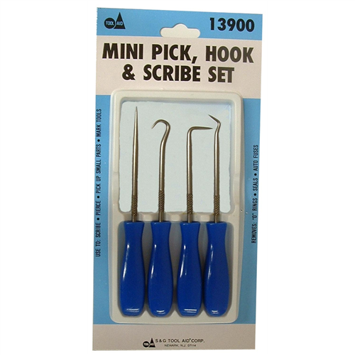 SG Tool Aid 13900 4-Piece Mini Pick, Hook & Scribe Set