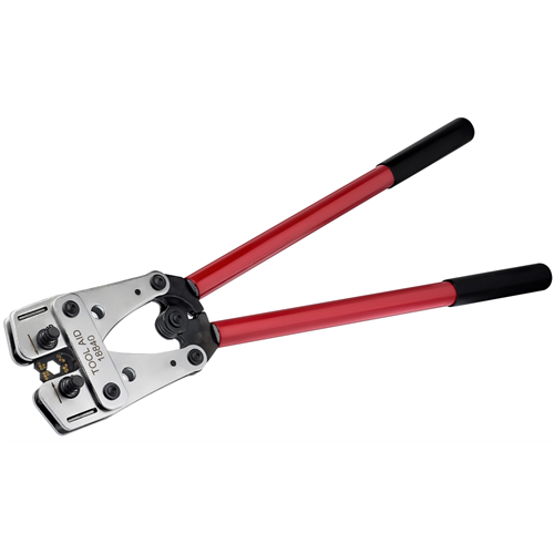 Terminal Crimper with Rotating Die Set for 8 - 4/0 AWG Uninsulated Terminals