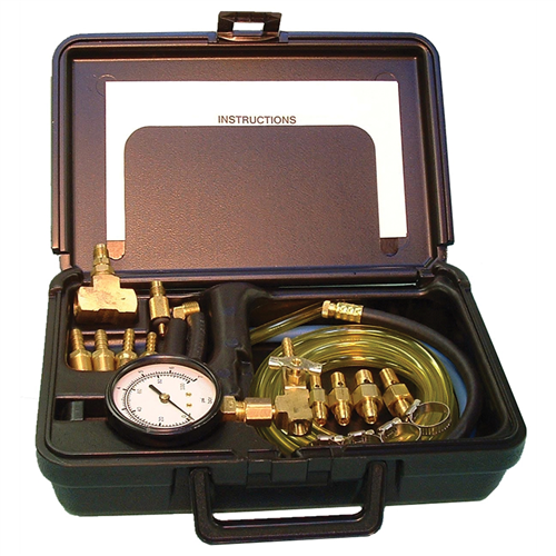 Multi-Port Fuel Injection Pressure Tester For Domestic And Foreign Vehicles In Molded Plastic Storage Case