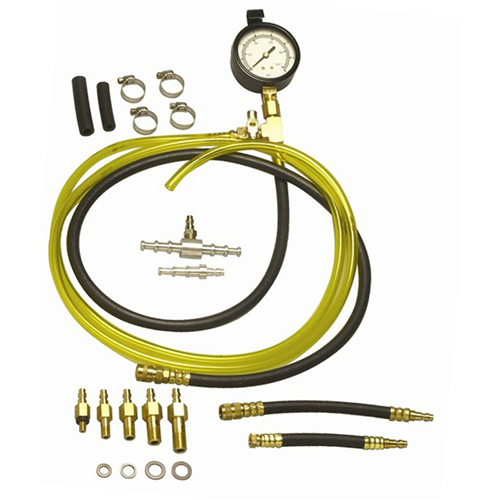 Multi-Port Fuel Injection Pressure Tester System with Quick Couplers for Domestic and Foreign Vehicles
