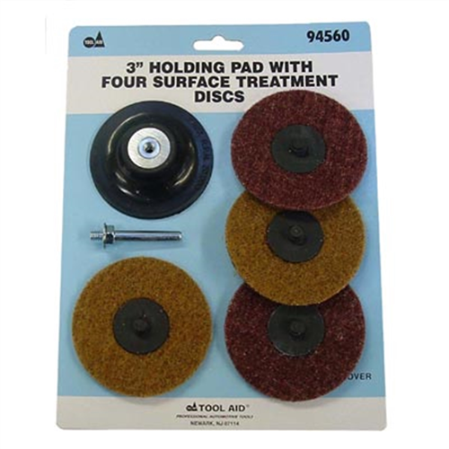 3" Holding Pad with Four Surface Treatment Discs