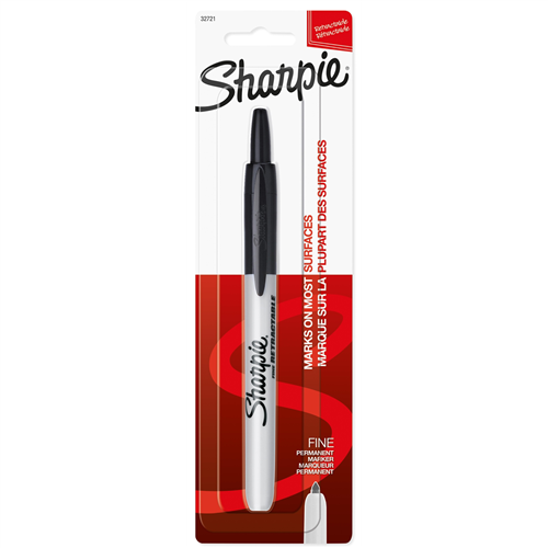 Sharpie Retractable Fine Point Permanent Marker, Black