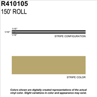 Sharpline Converting Inc R410105 Pinstripe Tape Ms, 3/16" X 150'; Lt Gold Metallic