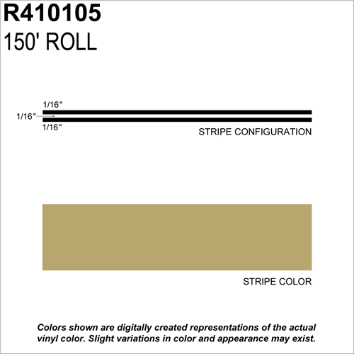 Sharpline Converting Inc R410105 Pinstripe Tape Ms, 3/16" X 150'; Lt Gold Metallic