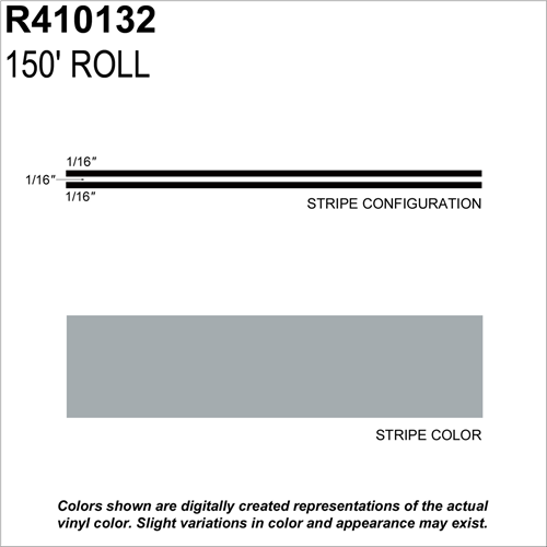 Sharpline Converting Inc R410132 Pinstripe Tape Ms, 3/16" X 150'; Pewter Metallic