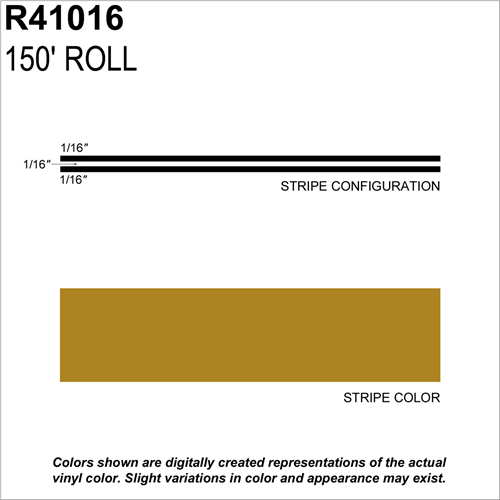 Sharpline Converting Inc R41016 Pinstripe Tape Ms, 3/16" X 150'; Gold Metallic