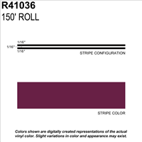 Sharpline Converting Inc R41036 Pinstripe Tape Ms, 3/16" X 150'; Burgundy