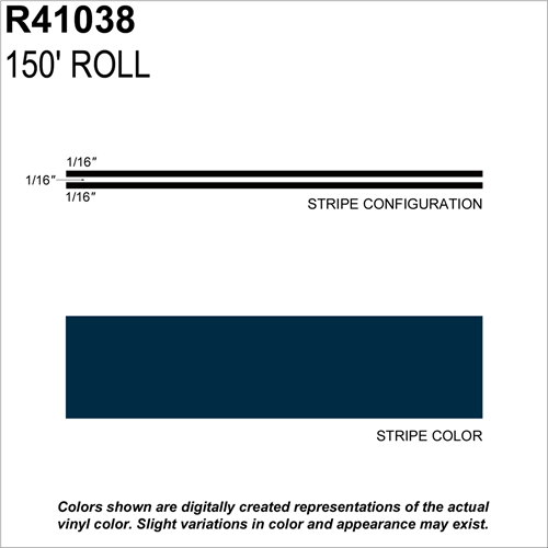 Sharpline Converting Inc R41038 Pinstripe Tape Ms, 3/16" X 150'; Dark Blue