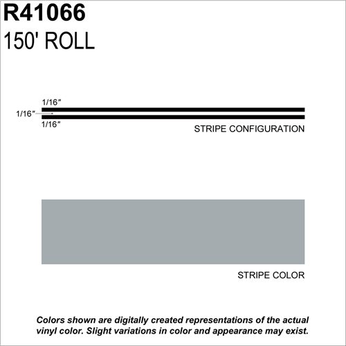 Sharpline Converting Inc R41066 Pinstripe Tape Ms, 3/16" X 150'; Slate Gray