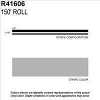 Sharpline Converting Inc R41606 Pinstripe Tape Ms, 1/4" X 150'; Silver Metallic