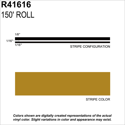 Sharpline Converting Inc R41616 Pinstripe Tape Ms, 1/4" X 150'; Gold Metallic