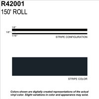 Sharpline Converting Inc R42001 Pinstripe Tape Ms, 5/16" X 150'; Md Dark Char Meta
