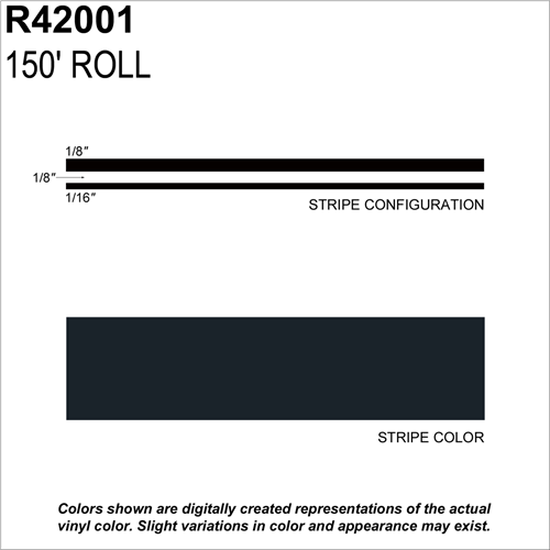 Sharpline Converting Inc R42001 Pinstripe Tape Ms, 5/16" X 150'; Md Dark Char Meta