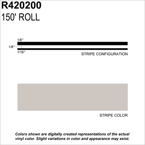 Sharpline Converting Inc R420200 Pinstripe Tape Ms, 5/16" X 150'; New Pewter Metall