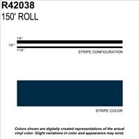 Sharpline Converting Inc R42038 Pinstripe Tape Ms, 5/16" X 150'; Dark Blue