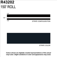 Sharpline Converting Inc R43202 Pinstripe Tape Ms, 1/2" X 150'; Black