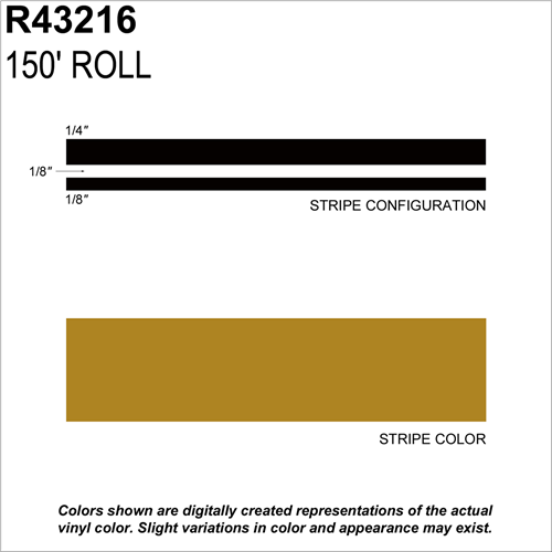 Sharpline Converting Inc R43216 Pinstripe Tape Ms, 1/2" X 150'; Gold Metallic